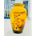thumbnail image 2 of Cremation Animals Keepsake Urn Marble Finish Keepsake Cremation Urn for Ashes Metal Sharing Urn for Human Ashes Memorial Urn Luxury Black Burial Urns for Adult Human Ashes (Yellow), 2 of 5