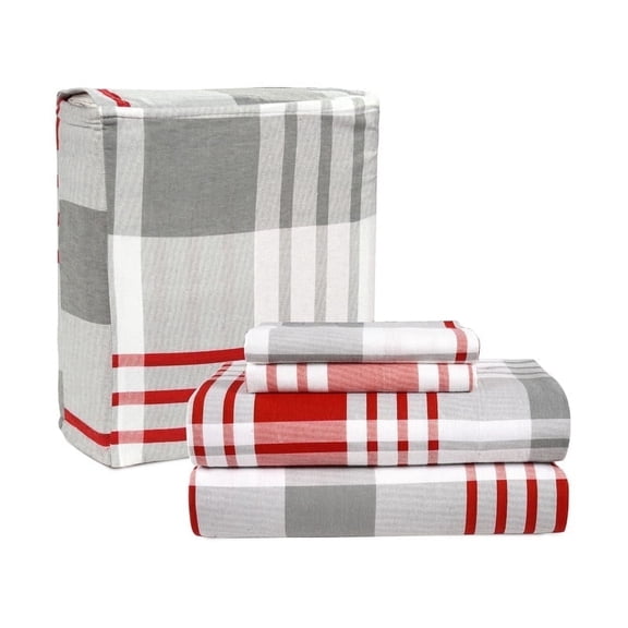 Casa Platino Flannel Bed Sheet Set, 100% Cotton, 3 Piece Deep Pocket Fitted Sheets, Twin Size, White
