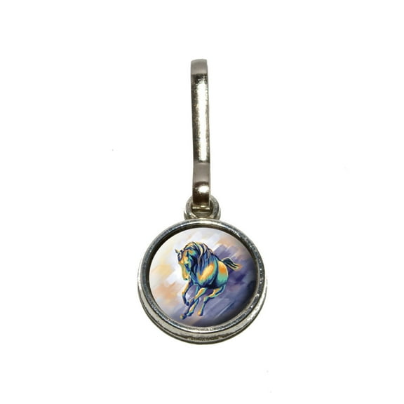 Horse Running - Painting Charm Zipper Pull