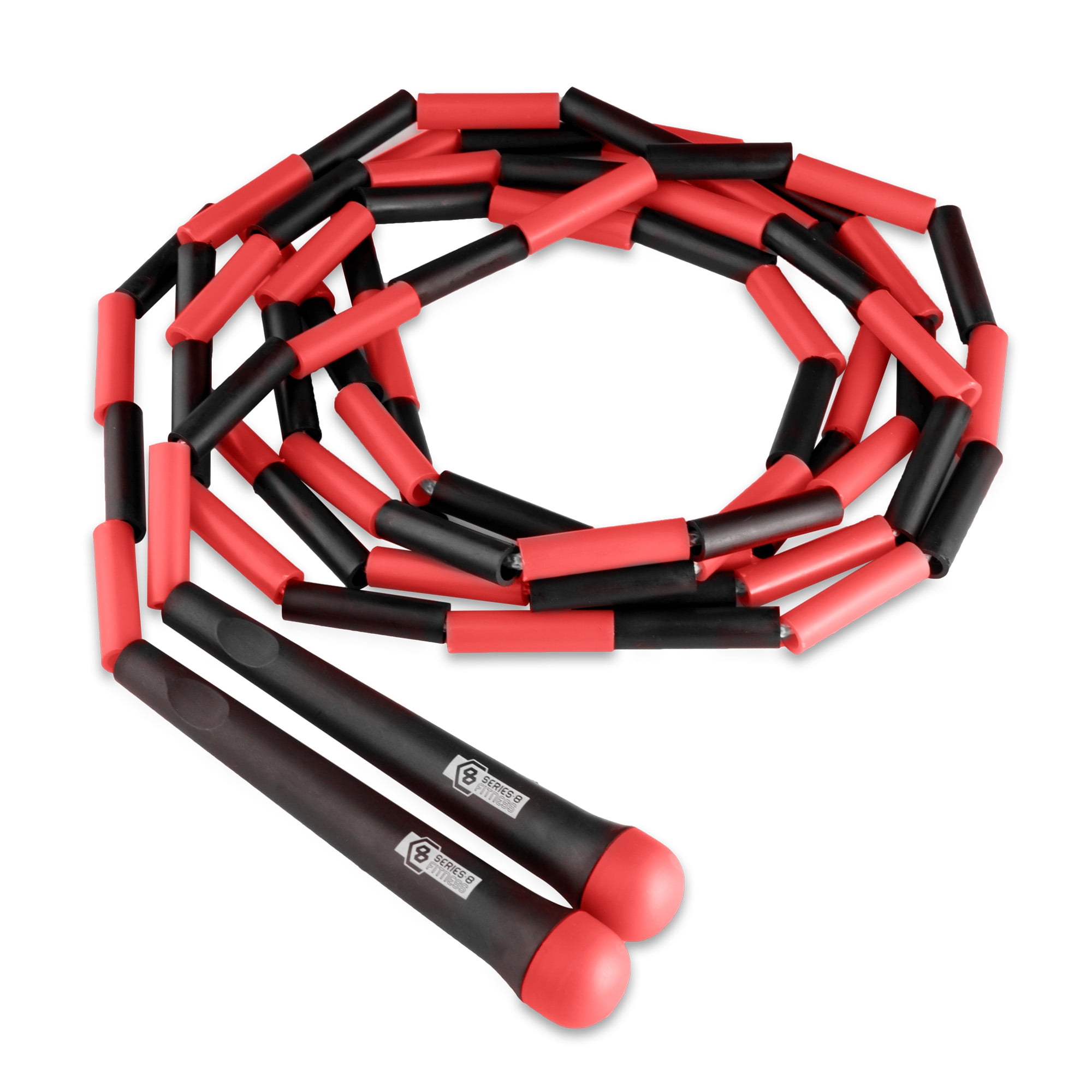 Pure Fitness 9ft Beaded Jump Rope, Red