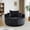 Black & Polyester, variant on CKEASEAN 55" Polyester Oversized 360 Degree Swivel Chair, Modern Round Chaise Lounge Chair with Back Cushion & Throw Pillows, Upholstered Accent Chair with Deep Seat for Living Room/Bedroom/Apartment