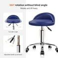 thumbnail image 4 of ANHXN PU Leather Round Rolling Stool with Back Rest Height Adjustable Swivel Drafting Work SPA Task Chair with Wheels, 4 of 14