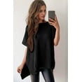 thumbnail image 4 of Womens Tops Casual Short Sleeve Sweater Loose Oversized Shirts Spring Tops for Women Black M, 4 of 9
