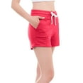 thumbnail image 1 of MixMatchy Women's Solid French Terry White Piping Comfy Shorts, 1 of 6