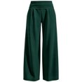 thumbnail image 3 of Luvrsol Pants for Women Wide Leg Sweatpants High Waist Loose Casual Solid Trousers with Side Pockets, Green S-2XL, 3 of 6