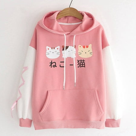 

Simplmasygenix Hoodies for Women Plus Size Women Hooded Cute Cotton Sleeve Tops Blouse Fashion Sweatshirt