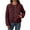 Wine, variant on Uaswgudfs Women's Burgundy Quilted Jacket, Long Sleeve No-Hood Casual Winter Coat with Pockets - Trendy Outerwear Green L