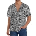 thumbnail image 1 of Fotbe Black Leopard Camisa Estampada de Manga Corta para Hombre, Casual de Verano, Estilo Playero, Sin Arrugas-Medium, 1 of 5