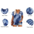 thumbnail image 2 of CASSIE LIZ Plus Size Womens Tops 4X Summer Shirts Blue Tie Dye V Neck Fashion Short Sleeve Tee Loose Fit Tunics Spring Blouses Casual Pullover 4XL 24W 26W, 2 of 4
