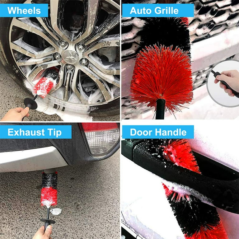 Car Tire Rim Brush Wheel Hub Cleaning Brushes Car Wheels Detailing Cleaning  Accessories Black Tire Auto Washing Tool