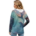 thumbnail image 2 of DISNIMO Dolphin Printed Shirts for Women Trendy Sweatshirts Long Sleeve Pullover Tops Fall Winter Outfits, 3XL, 2 of 7