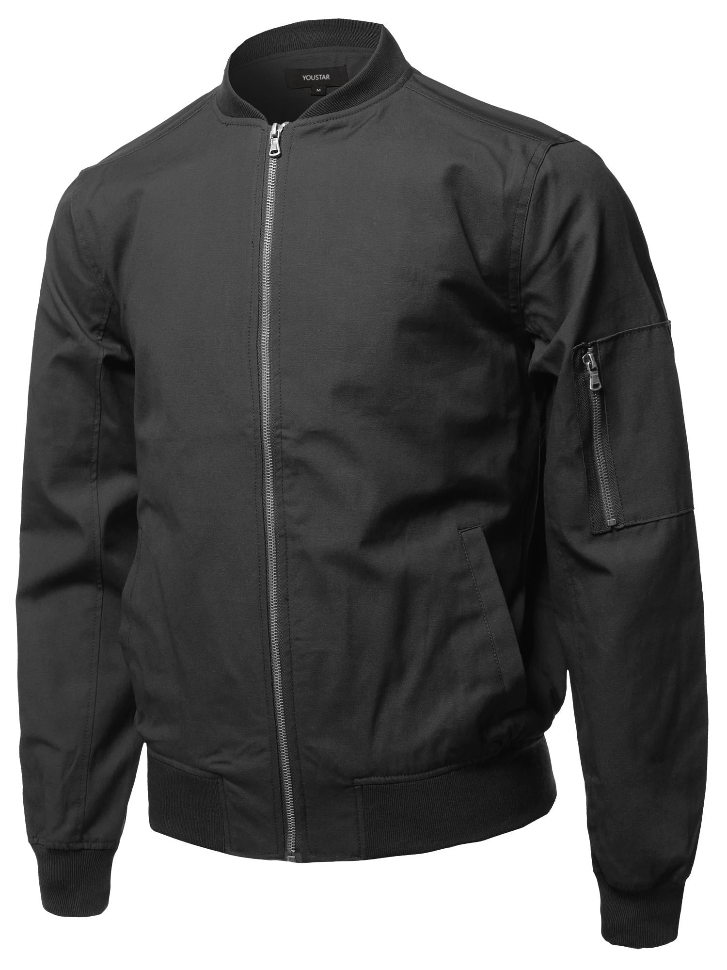 FashionOutfit Men's Casual Basic Style Zip Up Sleeve Pocket Bomber