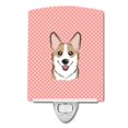 thumbnail image 1 of Carolines Treasures BB1253CNL Checkerboard Pink Corgi Ceramic Night Light, 1 of 1