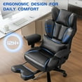 thumbnail image 5 of JONPONY Big and Tall Office Chair with Footrest, Executive Office Chair with Adjustable Lumbar Support, Dual Rubber Wheels, Ergonomic High Back Computer Chairs, Black, 5 of 10