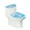 Blue and White Texture, variant on HELLHERO Conch Starfish Bathroom Toilet Cover Set Adjustable & Easy Care Bathroom Seat Covers Reusable 2-Piece