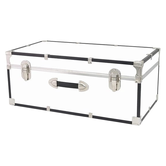Basic 30" Trunk - White Storage Chest with Latches & Handle