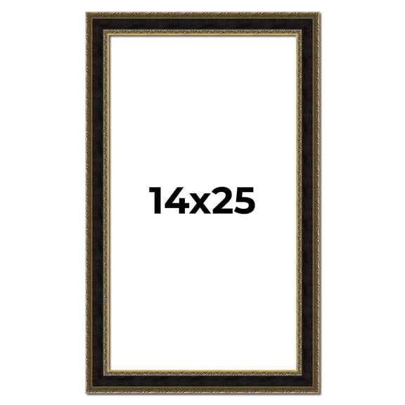 14x25 Frame Gold Antique Vintage Sold Wood Picture Frame | 1.75 Inch Moulding Width | Interior