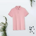 thumbnail image 6 of Sngxgn Men's Short Sleeve Fit Polo Shirt(Pink,XL), 6 of 7
