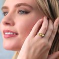 thumbnail image 3 of Gem Stone King 18K Yellow Gold Plated Silver Champagne Quartz and Lab Grown Diamond Engagement Ring for Women | 2.25 Cttw | Round 7MM | Gemstone Birthstone | Size 6, 3 of 4