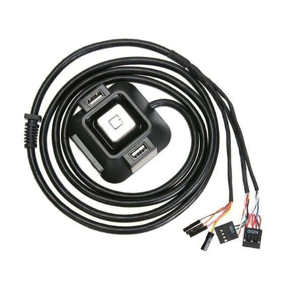 Desktop PC Switch on And Off Button Switch with 2xUSB 2.0 Ports And