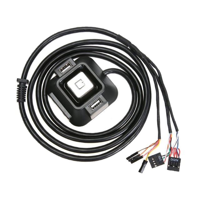 Caja de Escritorio Interruptor de de Encendido Botón de Encendido / Apagado Puertos de Micrófono de sonido USB 2.0 Dual perfke Interruptor de escritorio de la computadora