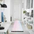 thumbnail image 4 of Yayeee Runner Rug for Bedroom 2'x6' Machine Washable Hallway Non Slip Mat, Light Pink Stripes, 4 of 8