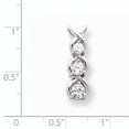 thumbnail image 2 of 14k White Gold Complete 1/2 carat Three-stone A Diamond Criss-Cross Chain Slide XP683A, 2 of 2