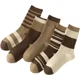 thumbnail image 5 of Calcetines largos marrones estilo Preppy Otoño Invierno calcetines de media pantorrilla para mujer calcetines versátiles simples apilados sistema de Color Maillard, 5 of 5