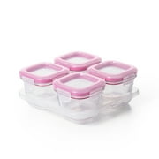 OXO Tot Glass Baby Blocks Food Storage Containers 4 oz - Pink