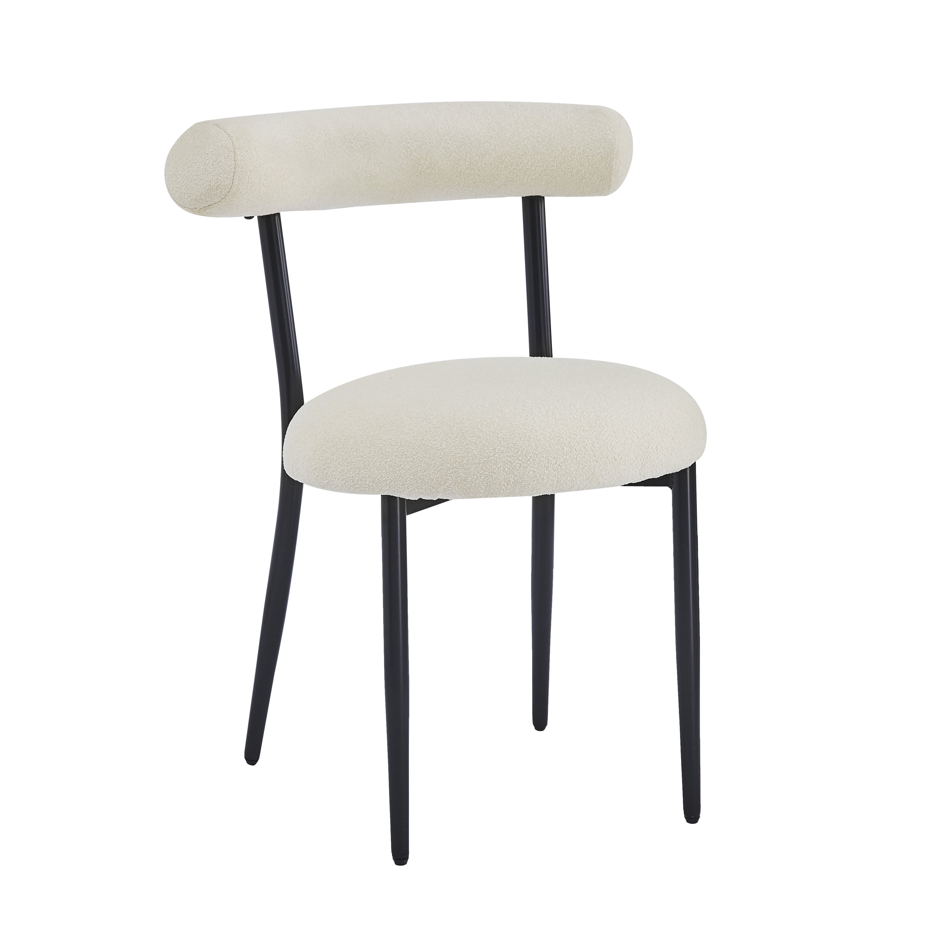 Euroco Set of 2 Modern Upholstered Barstools with Metal Frame and Open Back, 20.5'' Seat Height