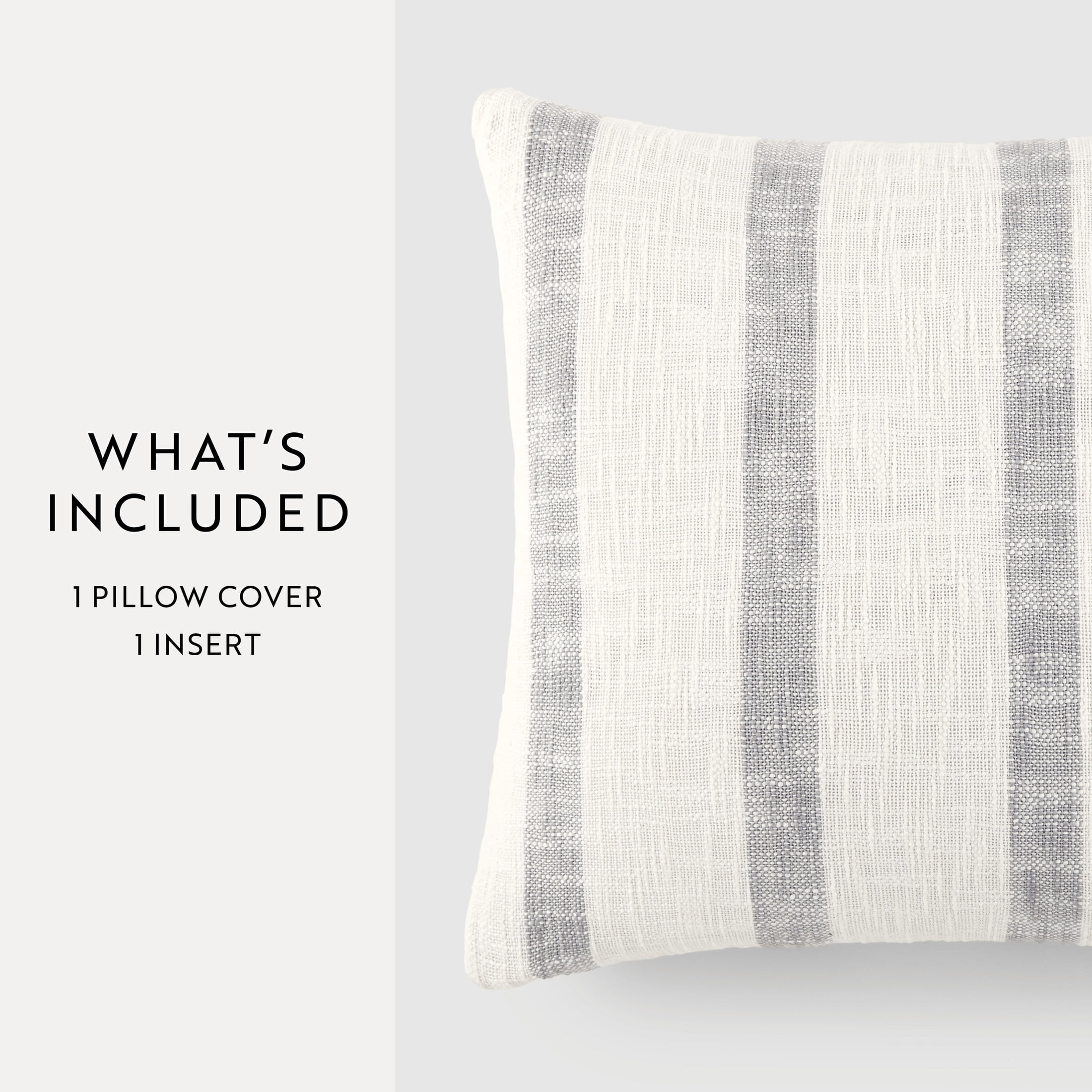 Cotton Slub Textured Throw Pillow in Awning Farmhouse Stripe by Comfort Canopy