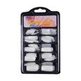 thumbnail image 1 of ziyahi 100pcs French Plastic Fake Fingernails Solid Color Full Half Cover Fake False Nail Art Tips Accessory, 1 of 1