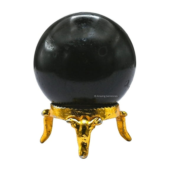 Black Tourmaline Crystal Ball Sphere 1.5" Inches