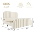 thumbnail image 2 of Bed Frame, Upholstered Bed Frame with Headboard and Footboard, Queen Size Bed Frame with Strong Wooden Slats Support, No Box Spring Required, 2 of 8