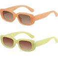 thumbnail image 1 of Gafas de sol rectangulares para mujer, monturas cuadradas, estilo retro, vintage de los años 90, protección UV, gafas de sol de cara pequeña, 1 of 4
