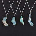 thumbnail image 4 of QNAVIC Raw Organic Ethiopian Opal Gemstone Dainty Pendant Necklace, Handmade Jewelry, Healing Crystals, October Birthstone, Gift for Women, 925 Sterling Silver Necklace 18", 4 of 4