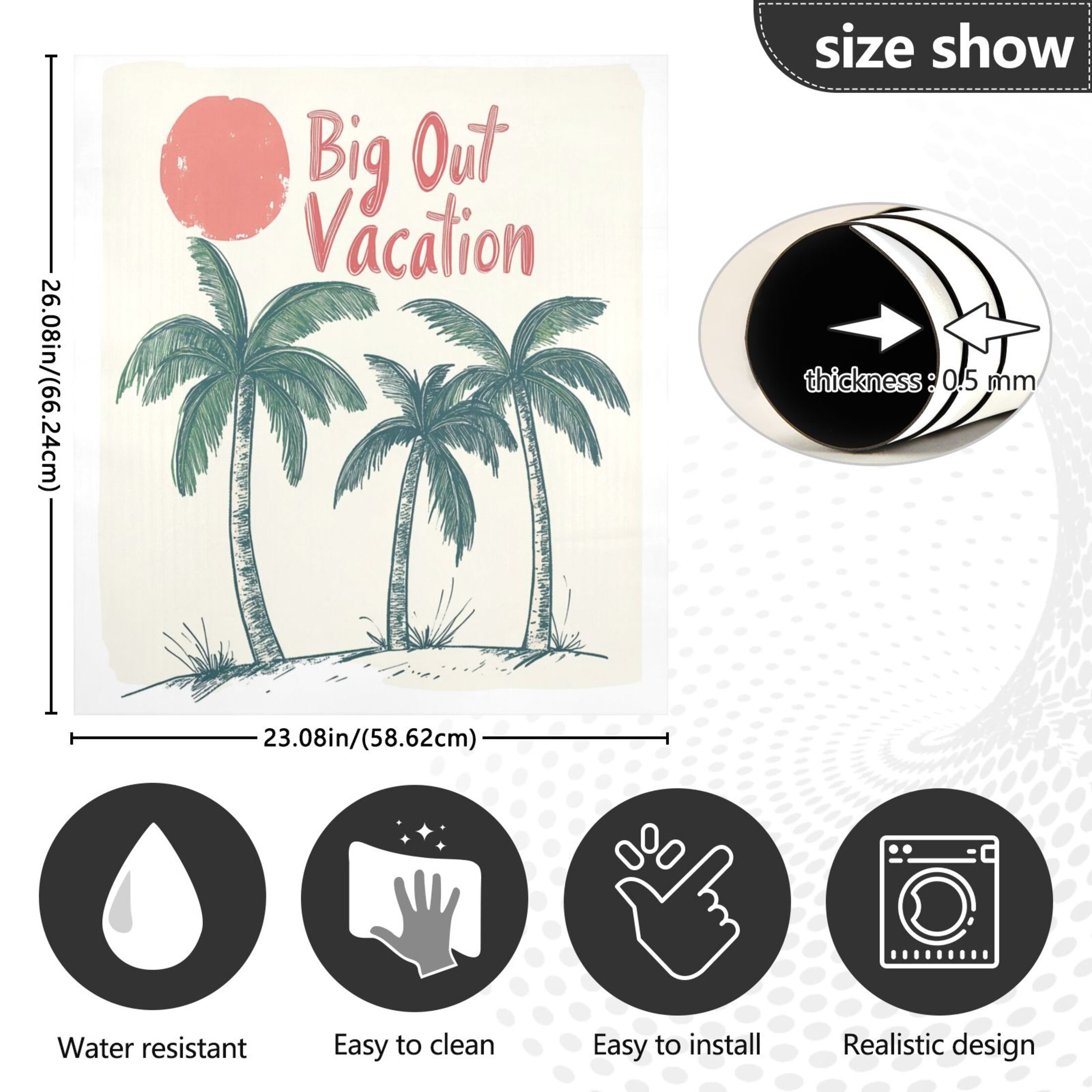 Dishwasher Magnetic Sticker 23x26 Inch Refrigerator Magnetic Sticker Washing Machine Magnetic Sticker Kitchen Panel Magnetic Sticker Home Decor Three Green Coconut Trees