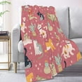 thumbnail image 3 of Cute Cat Throw Blanket for Women Girls Cat Blankets Gifts for Cat Lovers Soft Fleece Pink Throw Blanket, 3 of 6