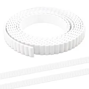 Taaizau 118" x 0.79" Peel & Stick Flexible Fluted Decorative Molding Trim, Rib Edge Strip Wall Moulding for Home Decoration, Bathroom Mirror Frame, Cabinet, Backsplash Tile (Unfinished White)
