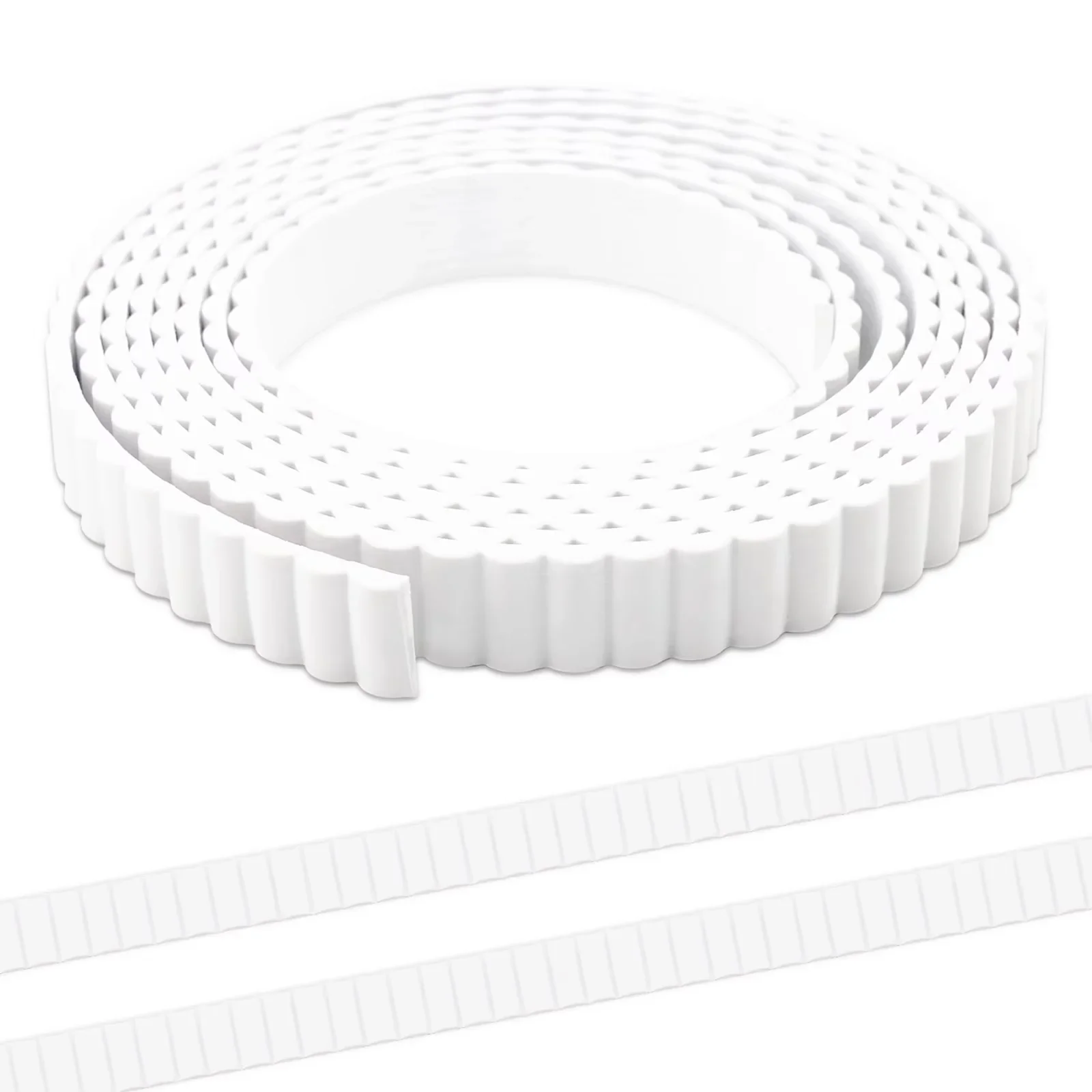 Taaizau 118" x 0.79" Peel & Stick Flexible Fluted Decorative Molding Trim, Rib Edge Strip Wall Moulding for Home Decoration, Bathroom Mirror Frame, Cabinet, Backsplash Tile (Unfinished White)