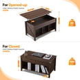 thumbnail image 2 of Zimtown Modern Lift-Top Coffee Table, 39.8" Rectangle Coffee Table with Lift Top & 3 Cube Storage, Brown Living Room Center Table, 2 of 7