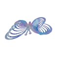 thumbnail image 2 of Metal 3D Butterfly Wind Spinner Hanging Wind Chime Outdoor Home Garden Decor, 2 of 6