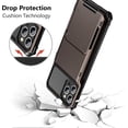 thumbnail image 5 of Case Compatible with iPhone 15 Pro Max with Card Holder 4-Card Dual Layer Heavy Duty Shockproof Wallet Case Hidden Flip Card Slot Protective Hard Cover for iPhone 15 Pro Max 6.7'' Gun Color, 5 of 7