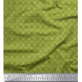 thumbnail image 1 of Soimoi Green Moss Georgette Fabric Dot & Ribbon Ethnic Printed Craft Fabric by the Yard 42 Inch Wide, 1 of 3