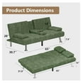 Futon Sofa Bed Corduroy Folding Couch Adjustable Sleeper Sofa Bed for