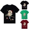 thumbnail image 3 of Camisas de Navidad Para Mujer O-Cuello Manga Corta Feliz Navidad Estampado Familia Tops Blusa Odeerbi ODB208586, 3 of 3