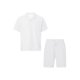 thumbnail image 1 of Sunloudy Conjunto de traje de 2 piezas para hombre, camisa de manga corta con cuello vuelto de color sólido + pantalones cortos para el verano Sunloudy  S/M/L/XL/XXL, 1 of 9