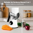 thumbnail image 2 of Rallador de Verduras Manual 3 en 1 Bluelander, Multifuncional de Acero Inoxidable con Rebanador y Cortadores, Blanco, 2 of 5
