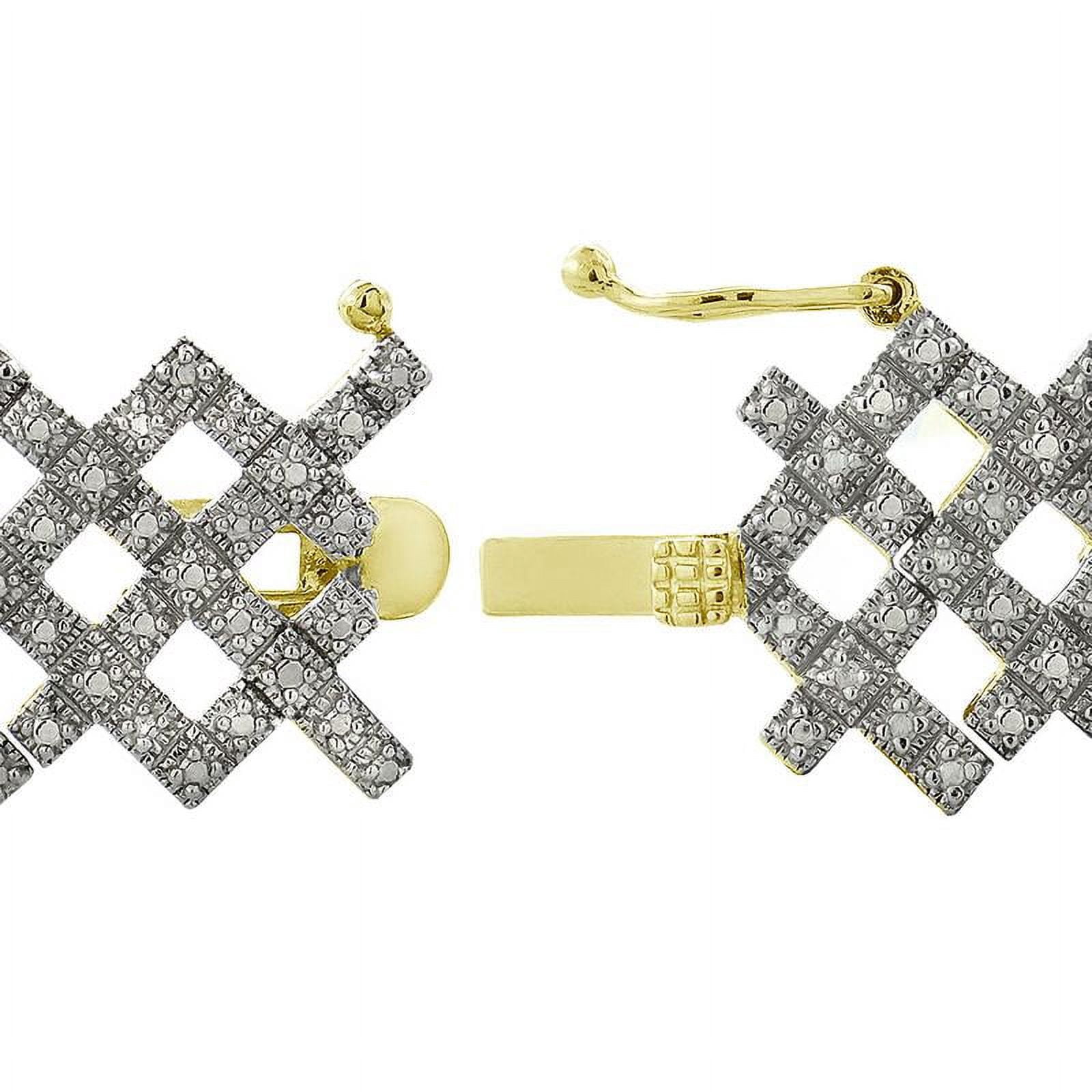 Gold Tone 2 Ct Diamond Criss-Cross Bracelet