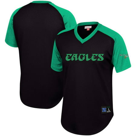 Philadelphia Eagles Mitchell & Ness Final Second Mesh V-Neck T-Shirt - Black